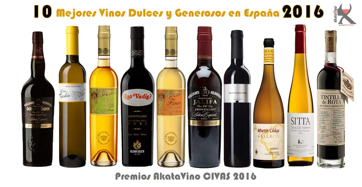 Cartel 10 Mejores Dulces Generosos España blanco © akatavino.es web