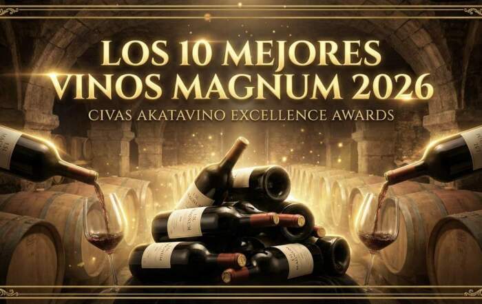 Cartel TOP Los 10 Mejores Vinos Magnum 2026 by AkataVino.es
