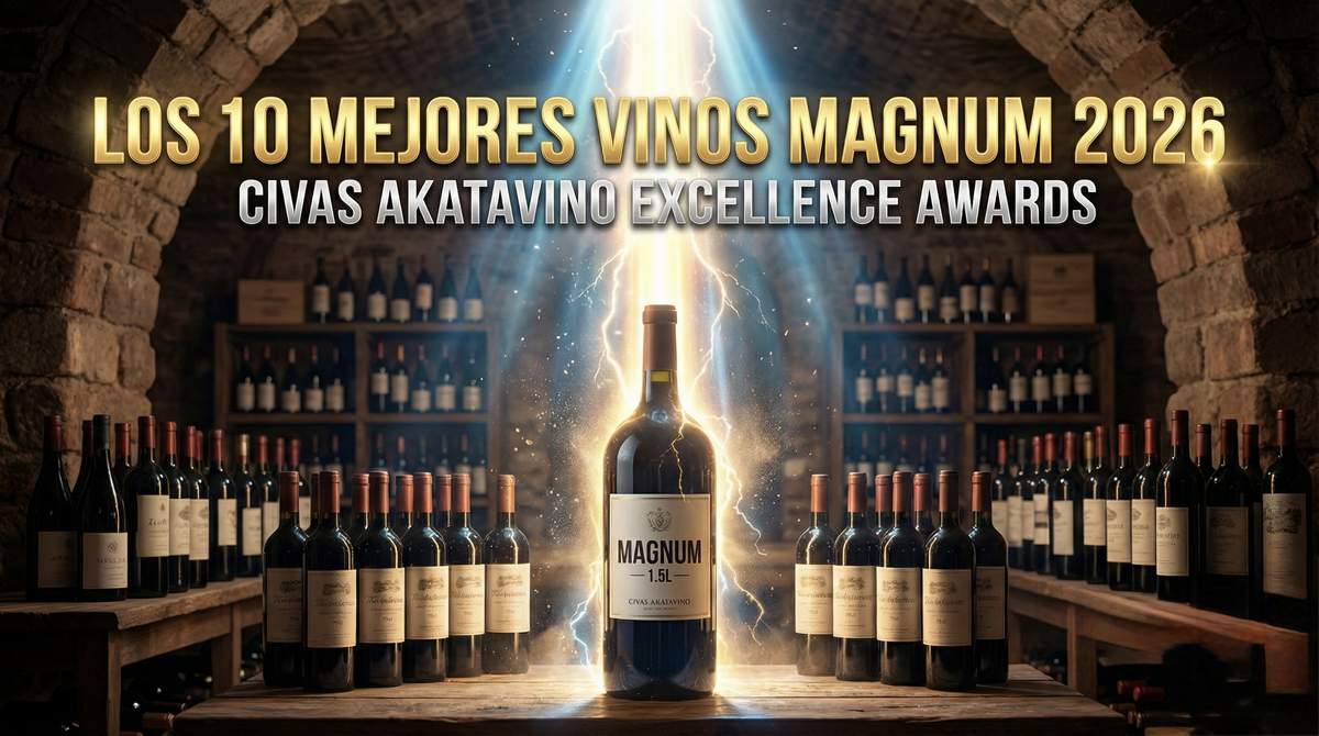 Cartel TOP Los 10 Mejores Vinos Magnum 2026 by AkataVino.es