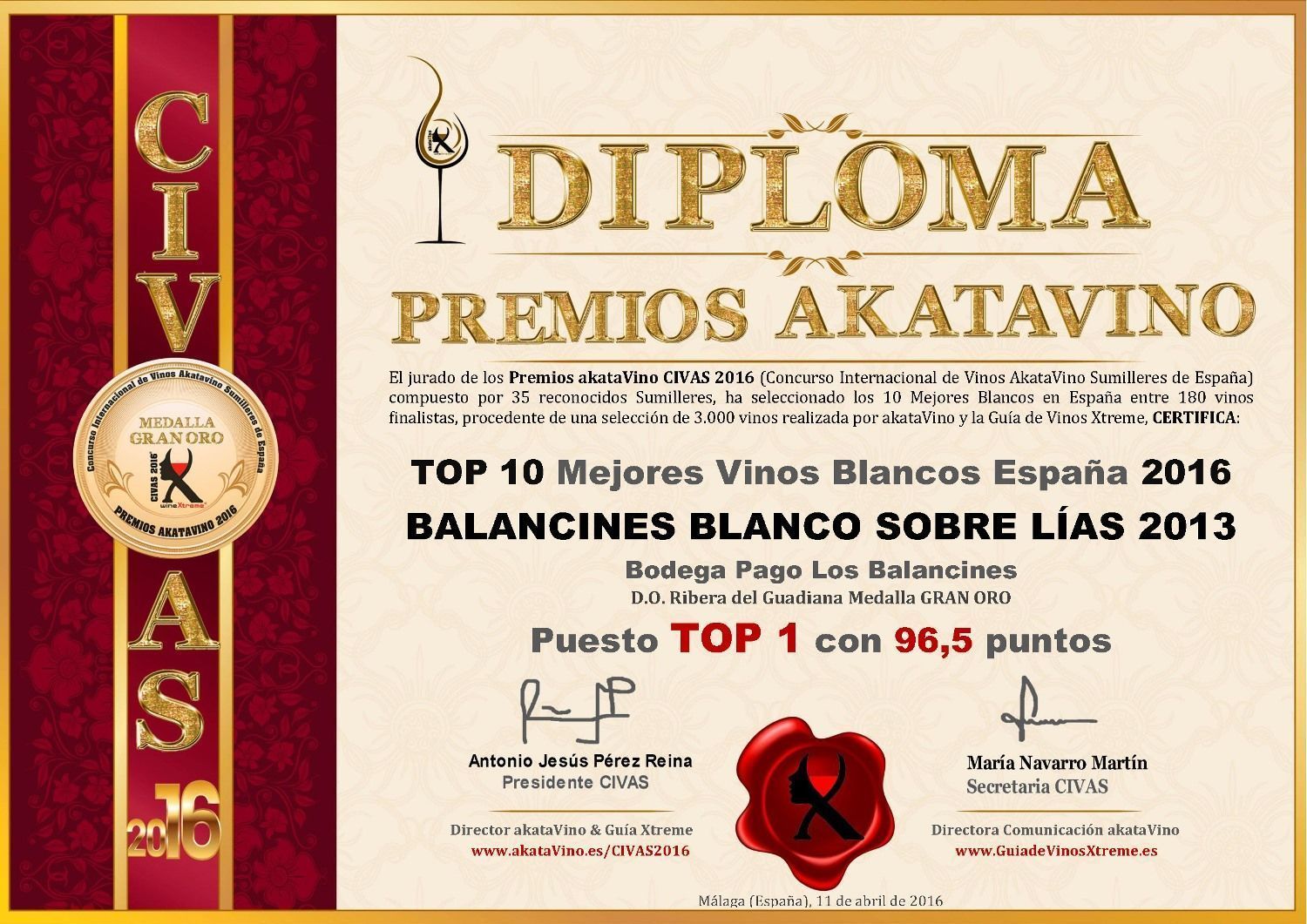 Top 1 Balancines Blanco Sobre Lias 2013 Top 10 Mejores Vinos Blancos en España 2016 © akataVino.es