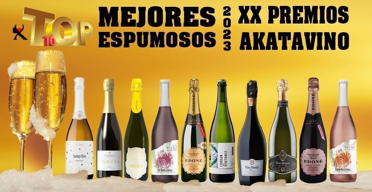 cartel top 10 mejores vinos espumosos 2023 botellas
