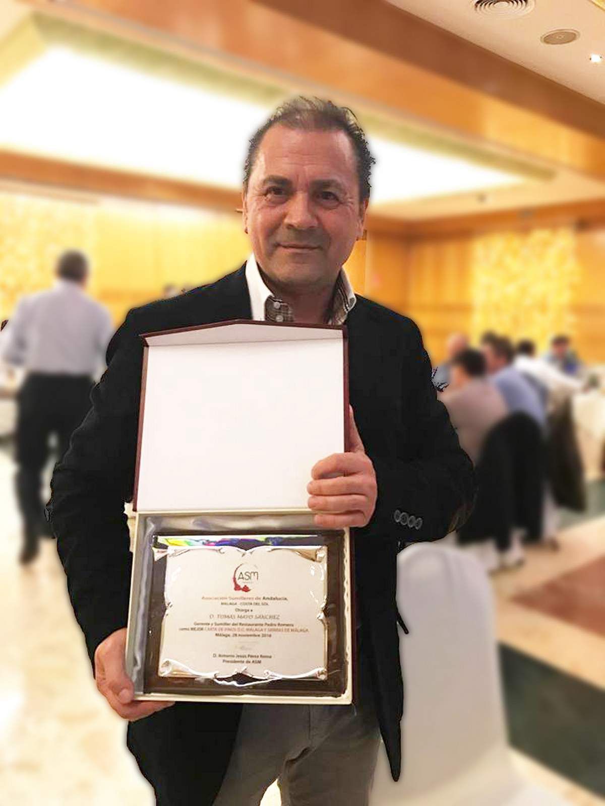 Tomas Mayo premio Mejor Carta Vinos Malaga ASM Sumilleres 2016